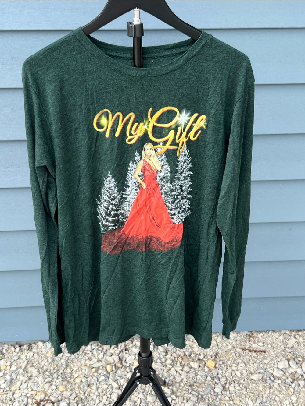 Dark Green 'My Gift' Holiday Graphic Long Sleeve Tee
